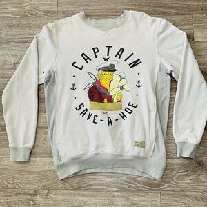 Entree‎ Ls Lifestyle Sweater Mens Large Simpsons Beige Pockets